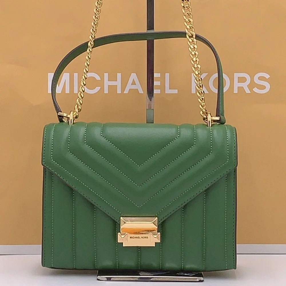 MICHAEL KORS MEDIUM FLAP CHAIN
SHOULDER CROSSBODY BAG FERN
GREEN COLOR - Picture 3 of 16